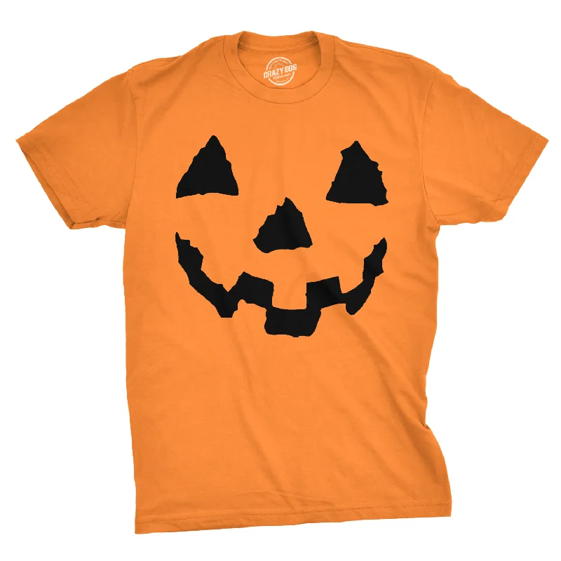 men's soft cotton t-shirts -Pumpkin Face Men's T Shirt