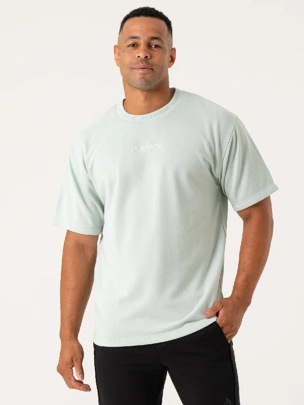 men's simple t-shirts for layering -Pursuit Fleece T-Shirt - Spearmint