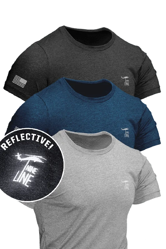 men's sports team t-shirts -Reflective Dropline Logo - Athletic T-Shirt 3-Pack