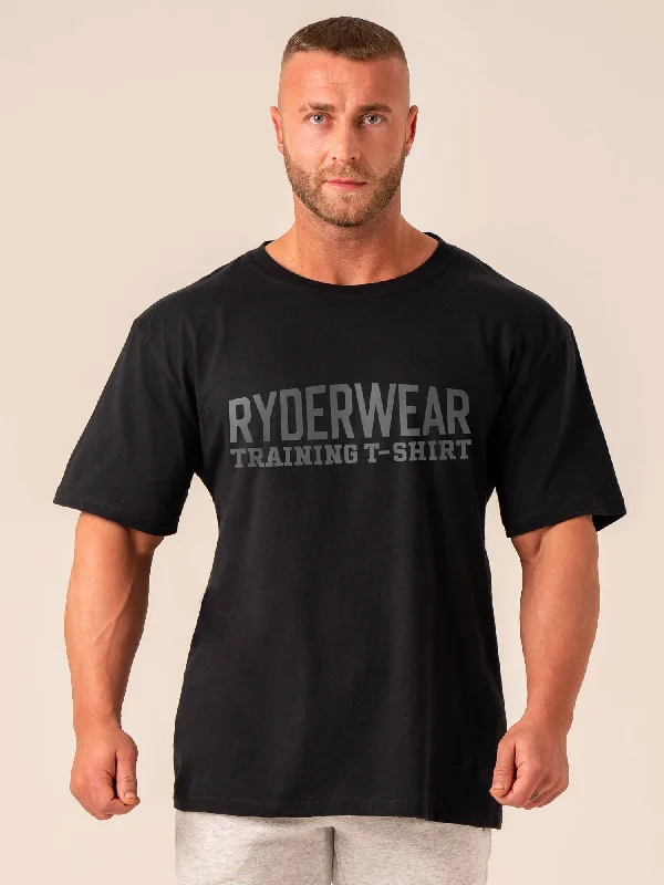 men's cotton blend t-shirts -Ryderwear Training T-Shirt - Black