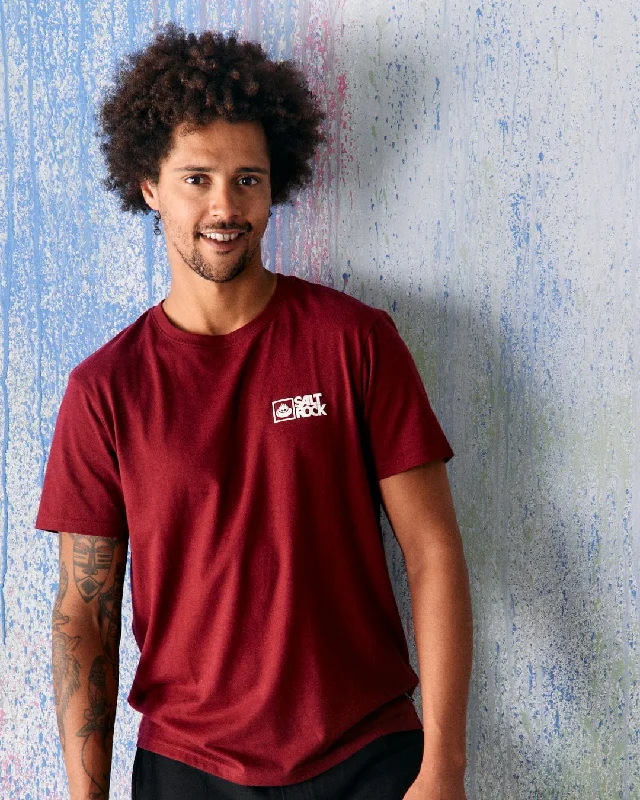 men's stylish printed tees -Saltrock Original - Mens Recycled T-Shirt - Dark Red