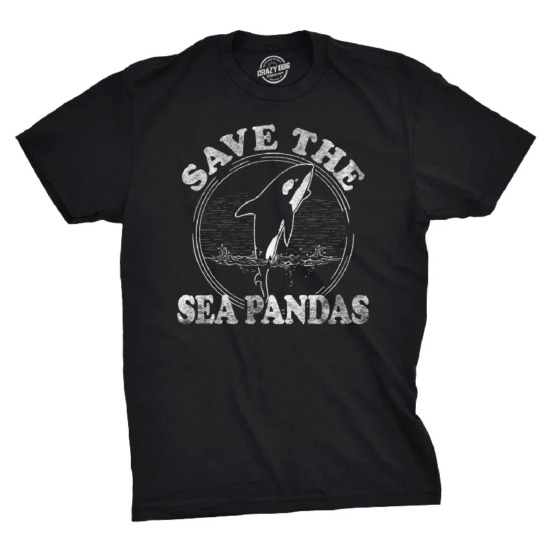 men's summer t-shirts with prints -Save The Sea Pandas Men's T Shirt