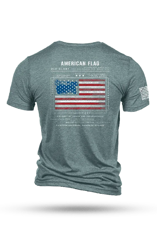 men's custom print t-shirts -American Flag Schematic - T-Shirt