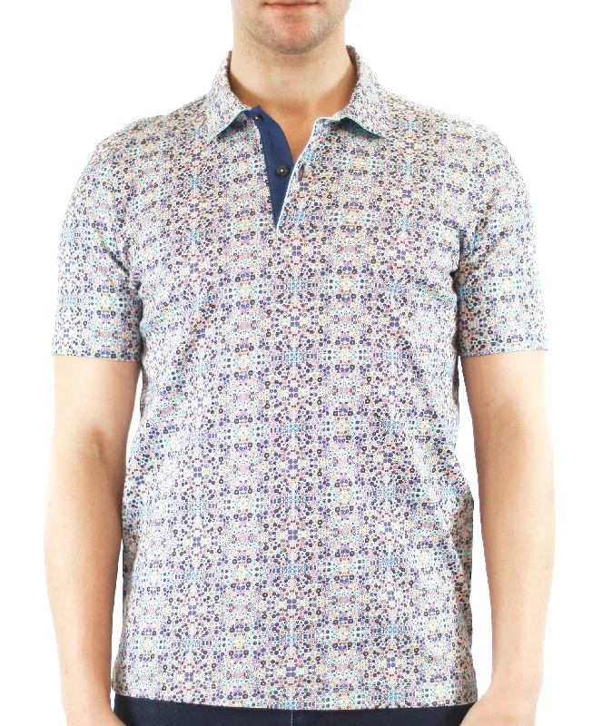 men's fitted shirts -Small Multicolor Circle Print