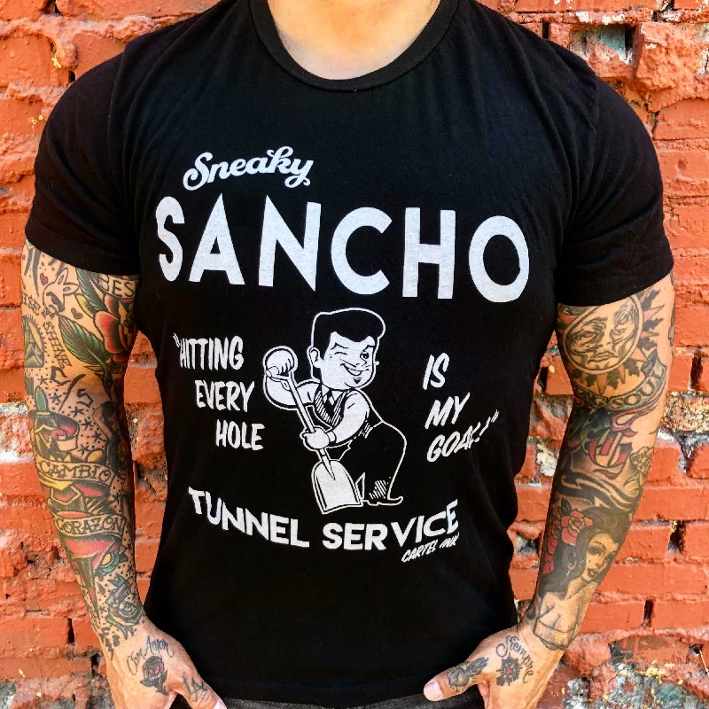 eco-conscious t-shirts for men -Sneaky Sancho Tunnel Service Men's T-Shirt