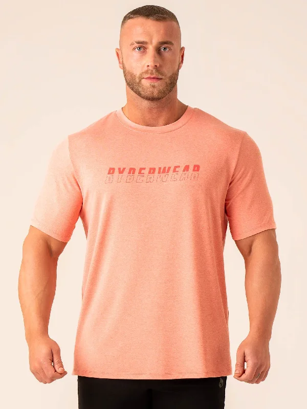 graphic design t-shirts for men -Soft Tech T-Shirt - Coral Marl