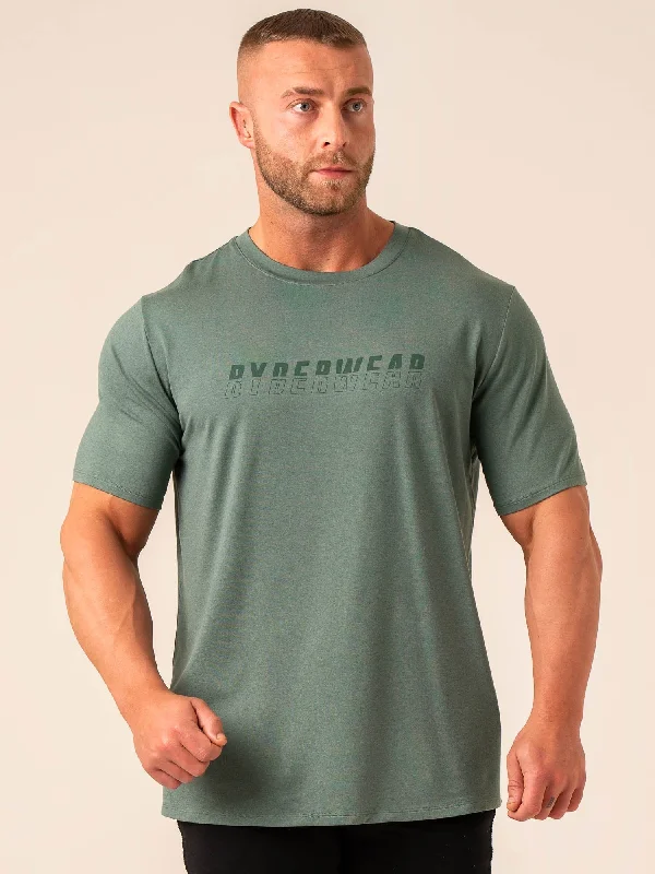 men's casual short-sleeve t-shirts -Soft Tech T-Shirt - Fern Green Marl