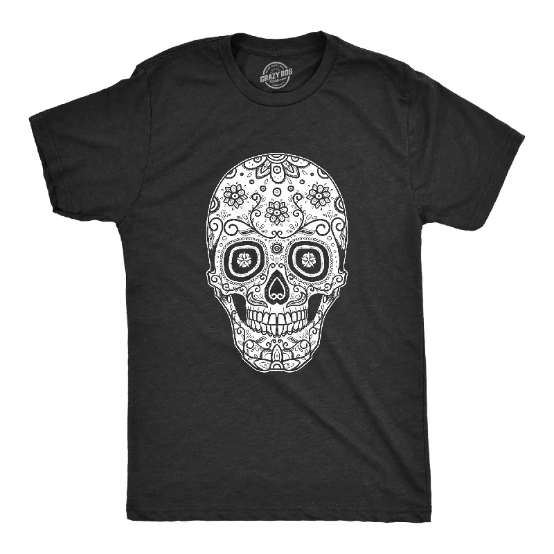 plain t-shirts for men -Sugar Skull Cinco De Mayo Men's T Shirt