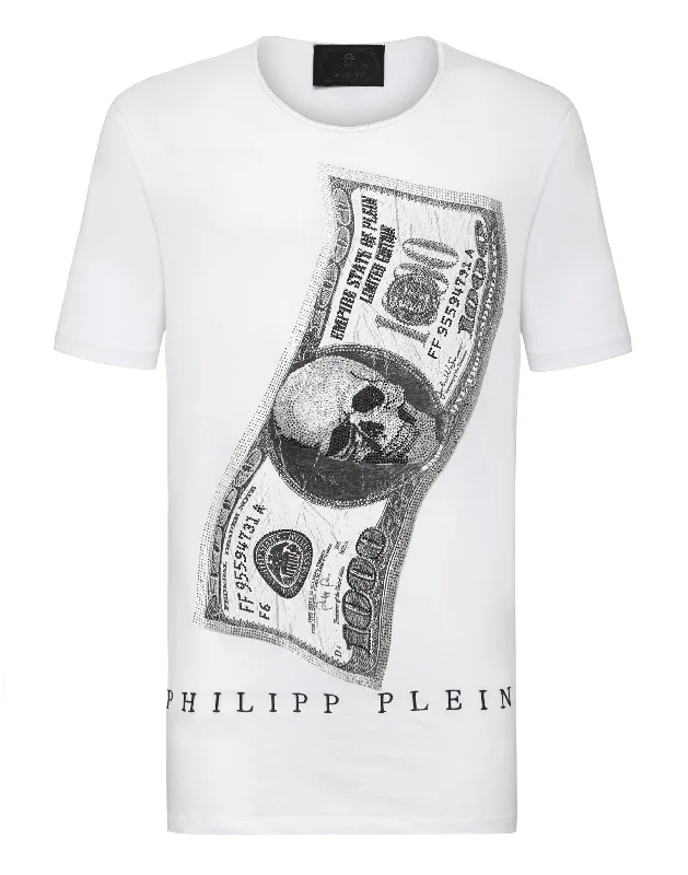 versatile t-shirts for men -T-shirt Black Cut Round Neck Dollar