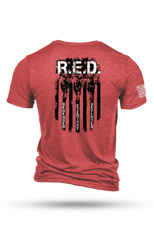 men's cotton t-shirts for sports -RED Remember Everyone Deployed - T-Shirt