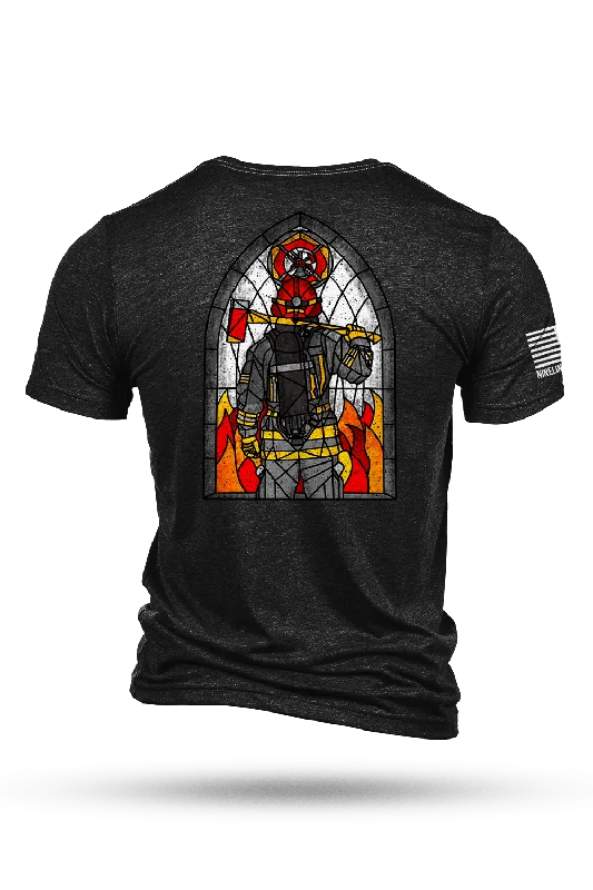 comfortable t-shirts for men -Stained Glass Firefighter - T-Shirt