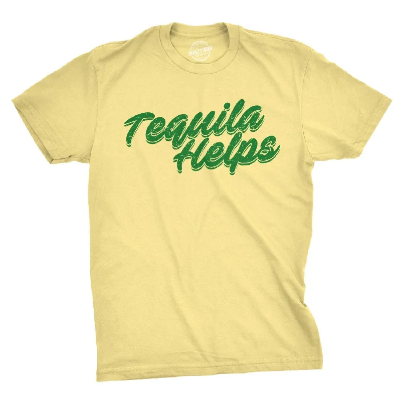 comfortable graphic tees for men -Tequila Helps Men's T Shirt