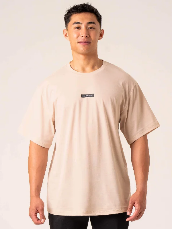 cool t-shirts for men -Terrain T-Shirt - Chalk