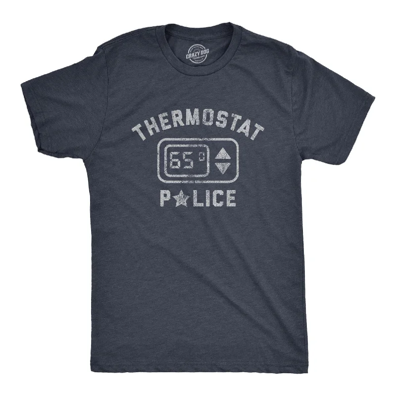 men's printed t-shirts -Thermostat Police Men's T Shirt