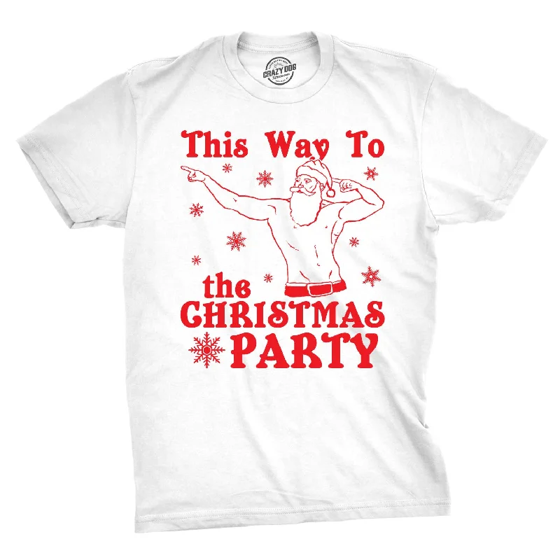 men's urban style t-shirts -This Way To The Christmas Party Men's T Shirt