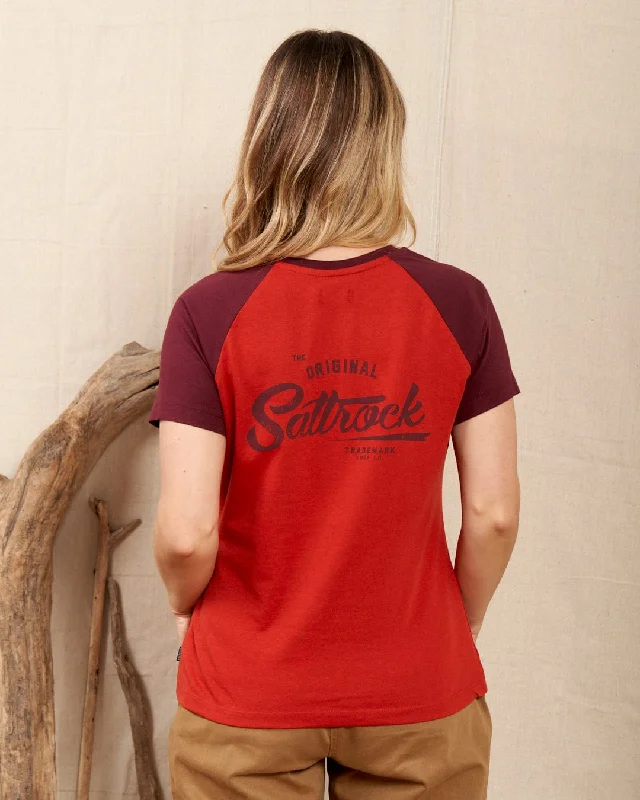 men's retro t-shirts -Trademark Original - Womens Recycled Raglan T-Shirt - Red