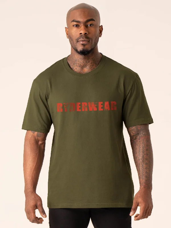 men's soft jersey t-shirts -Training T-Shirt - Olive