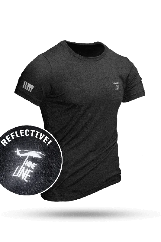 stylish short-sleeve t-shirts -Reflective Dropline Logo with Flag - Athletic T-Shirt