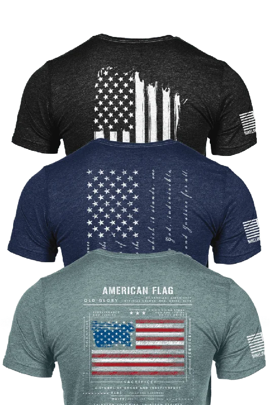 men's crewneck graphic t-shirts -Freedom Pack - T-Shirt 3-Pack