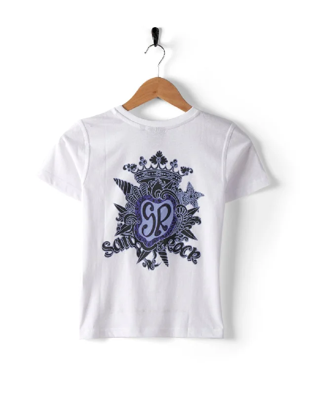 trendy graphic t-shirts -Tribal SR - Kids Recycled T-Shirt - White