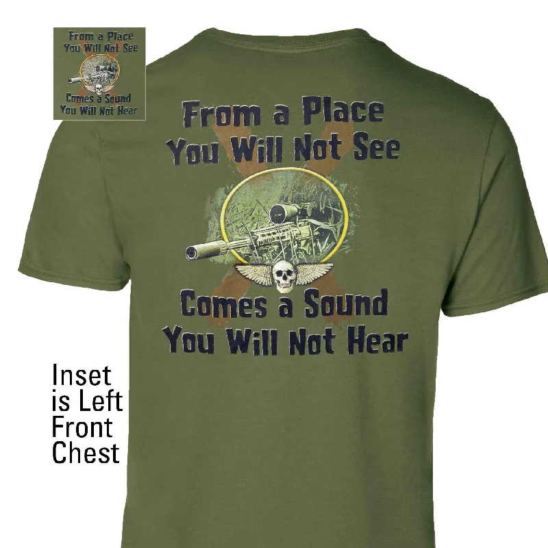 trendy t-shirts for men -Marine Corps 'Sound You Will Not Hear' Graphic T-shirt