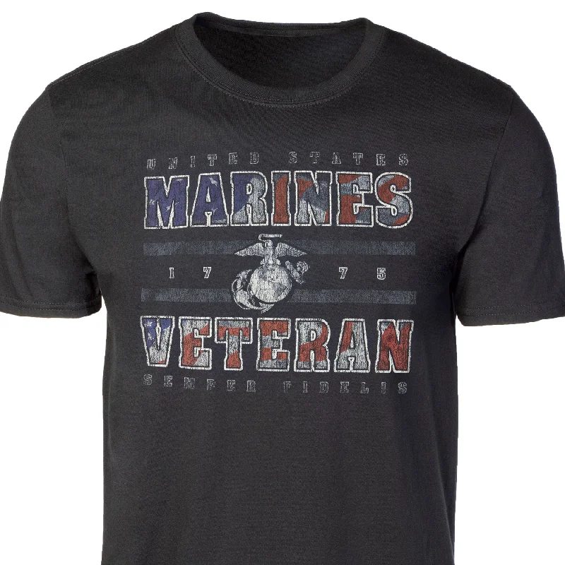 eco-conscious t-shirts for men -Stars and Stripes Marine Veteran T-shirt