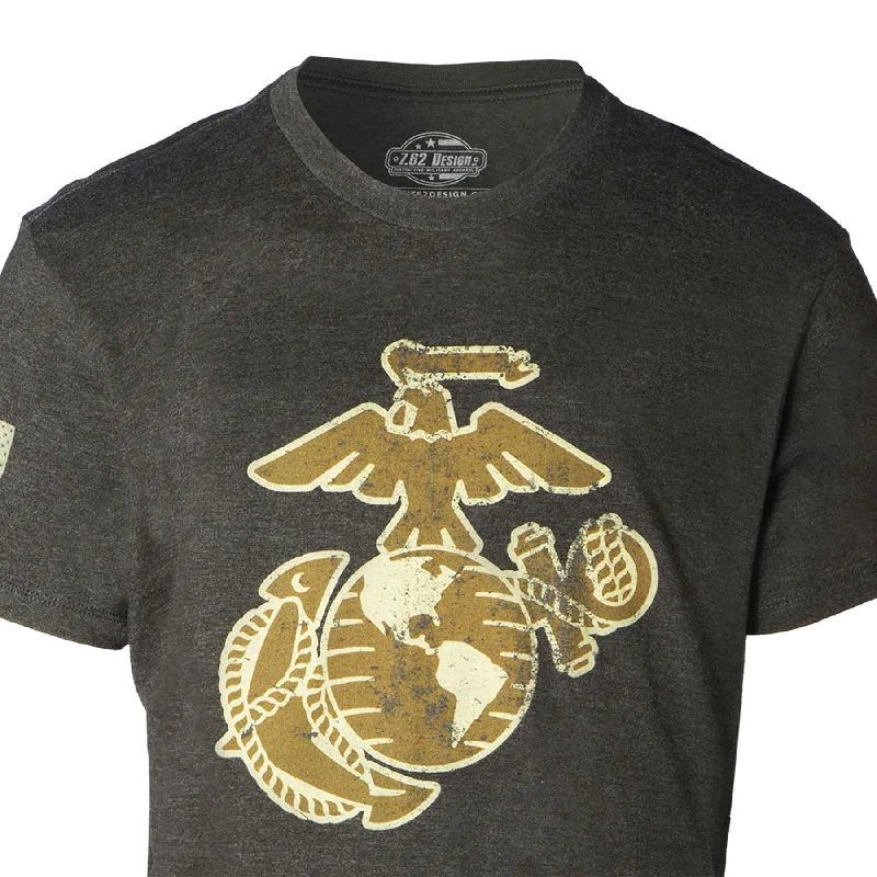 stylish t-shirts for men -Vintage-Look Graphic Marine Corps EGA T-shirt