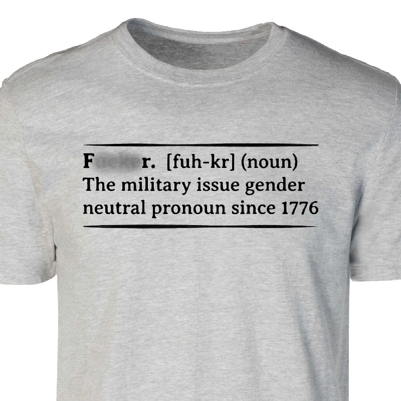 men's stylish v-neck tees -Military Humor F*cker T-shirt