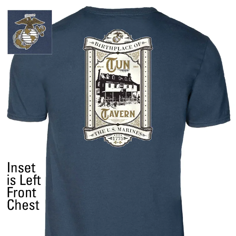 men's custom logo t-shirts -Marine Corps Birthplace Tun Tavern T-shirt