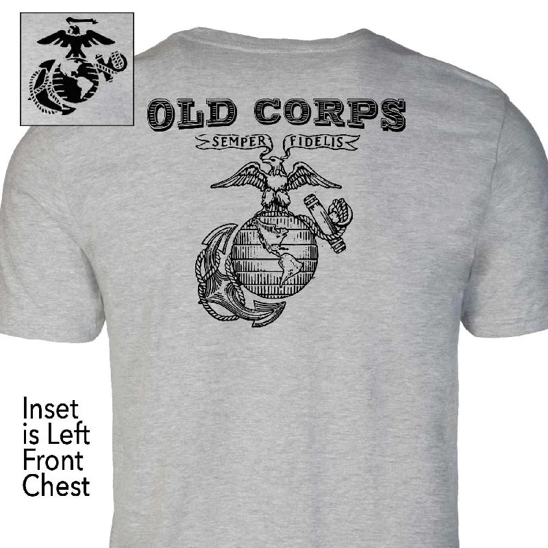 men's crew neck printed t-shirts -EGA Old Corps Back With Left Chest T-shirt