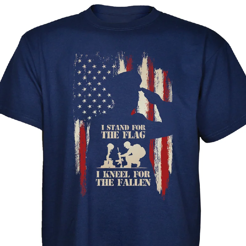 eco-conscious t-shirts for men -Stand for the Flag, Kneel for the Fallen T-Shirt