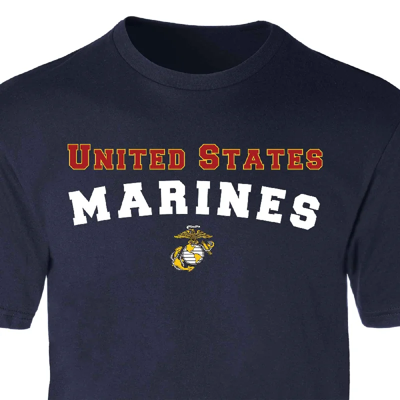 men's stylish printed tees -United States Marines T-Shirt in Red, White, Blue