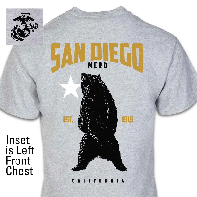 performance wear t-shirts for men -San Diego MCRD Bear T-shirt