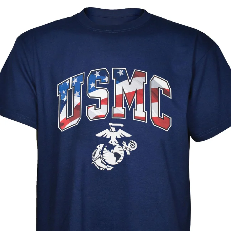 cool summer t-shirts -USMC Marines Flag Letter T-Shirt