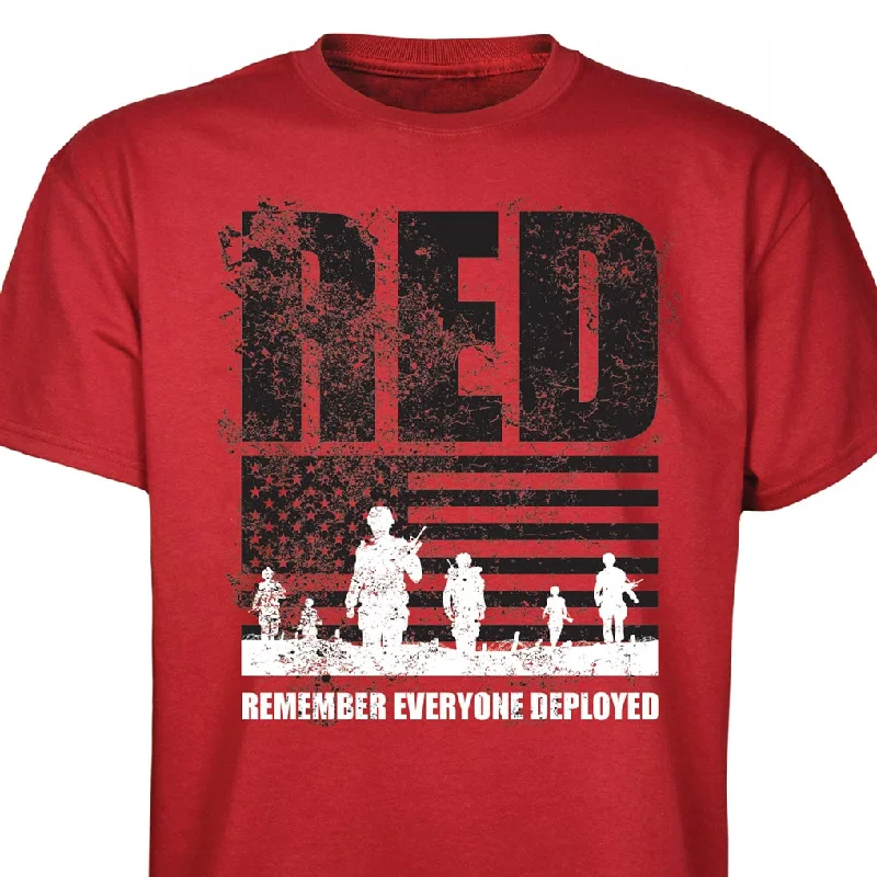 comfortable cotton t-shirts -Remember Everyone Deployed T-shirt