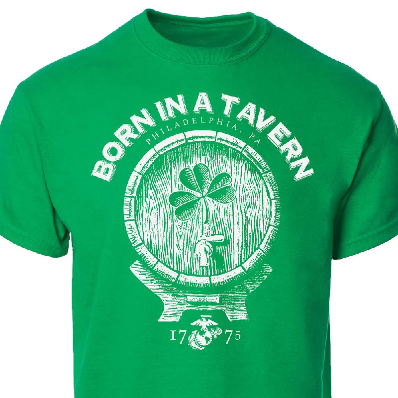 men's oversized t-shirts -Born In A Tavern Shamrock T-shirt