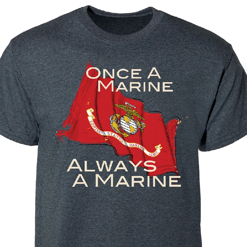 men's athletic cotton t-shirts -Marine Corps 'Once a Marine, Always a Marine' Graphic T-shirt