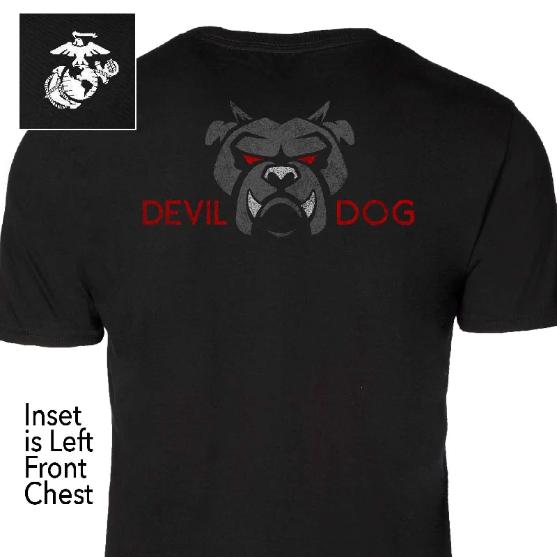 vibrant printed t-shirts for men -Devil Dog Back With Left Chest T-shirt