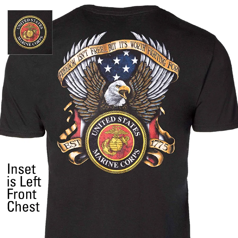 graphic tees for men -Marines Freedom Isn't Free T-shirt