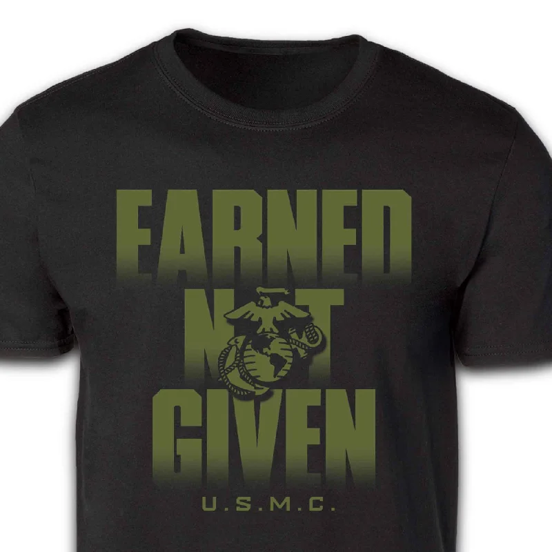 men's t-shirts with logos -USMC Earned Not Given T-shirt