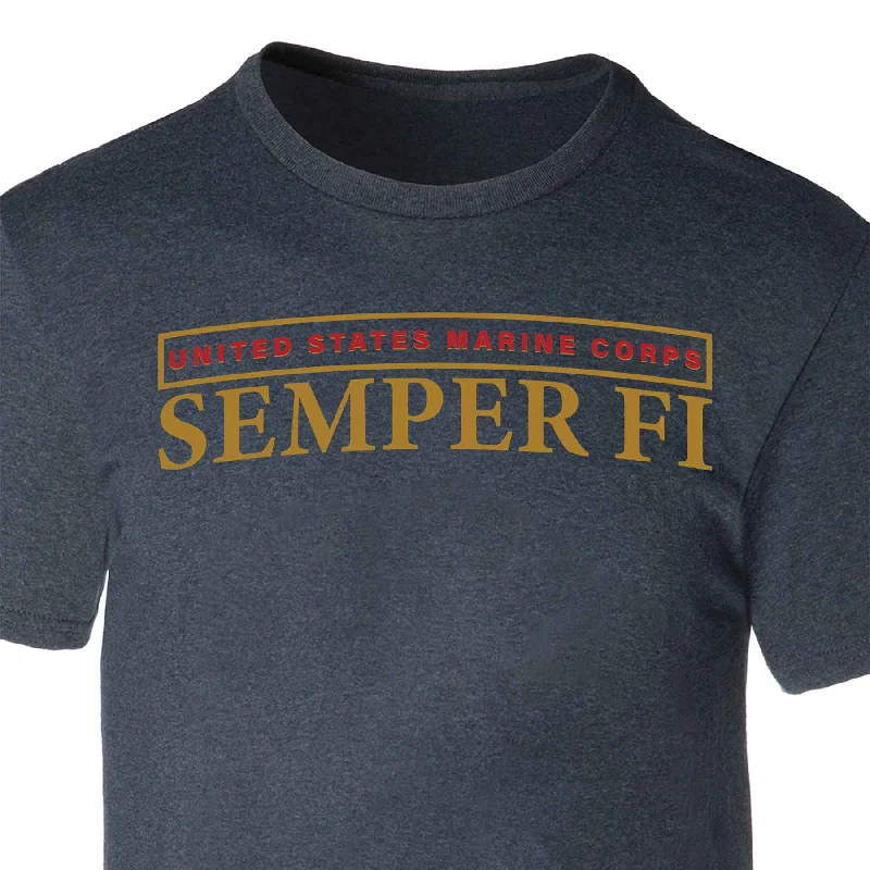 men's casual short-sleeve t-shirts -Semper Fi Arch Heather T-shirt