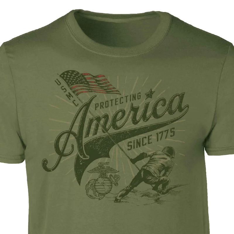 men's graphic print t-shirts -USMC Protecting America Since 1775 T-shirt