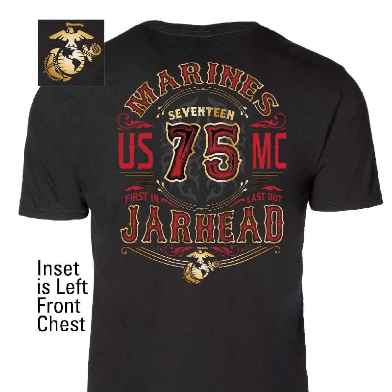 men's printed logo t-shirts -Western Jarhead Back With Left Chest T-shirt