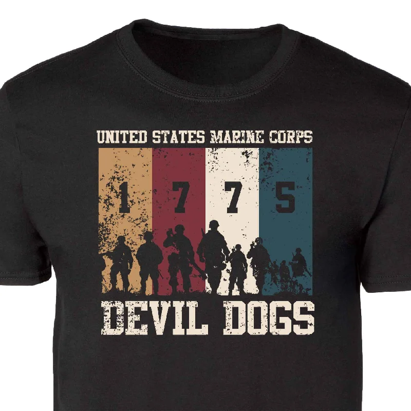 men's oversized t-shirts -1775 Devil Dogs Full Front T-shirt