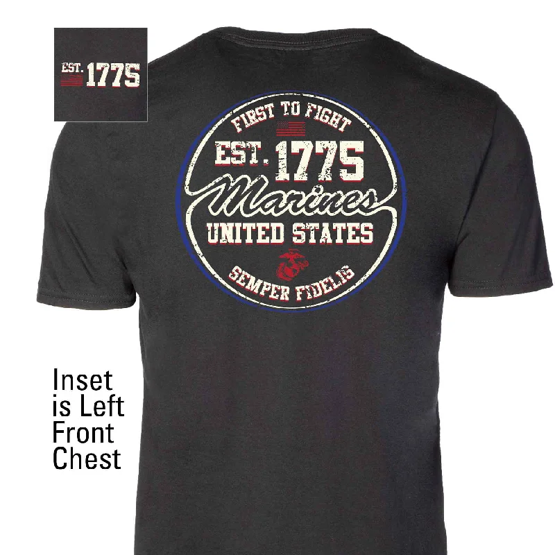 men's custom print t-shirts -Marines Est. 1775 T-shirt