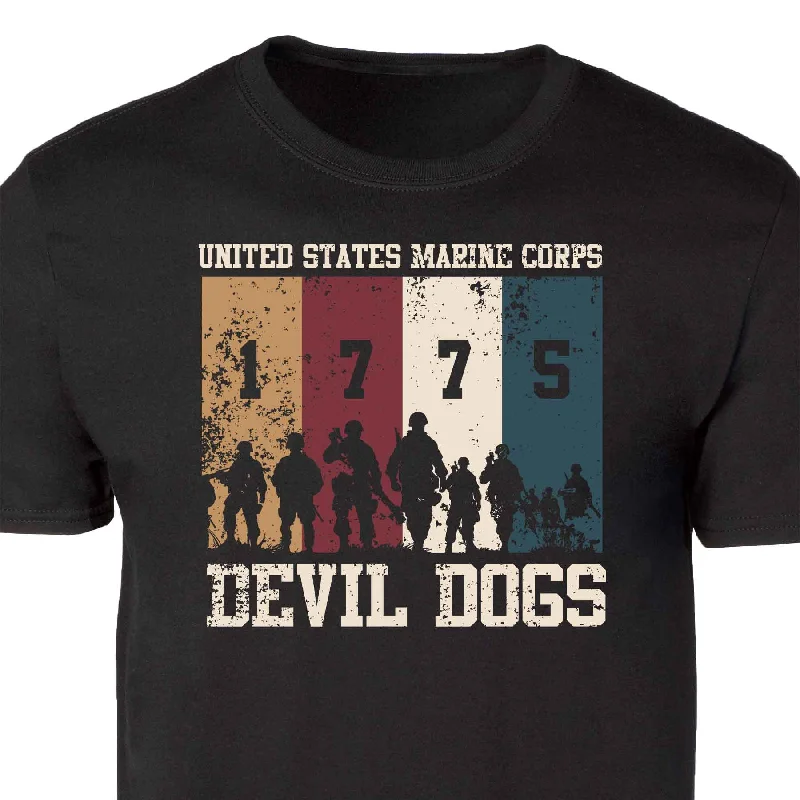 slim-fit cotton t-shirts -USMC 1775 Devil Dogs T-shirt