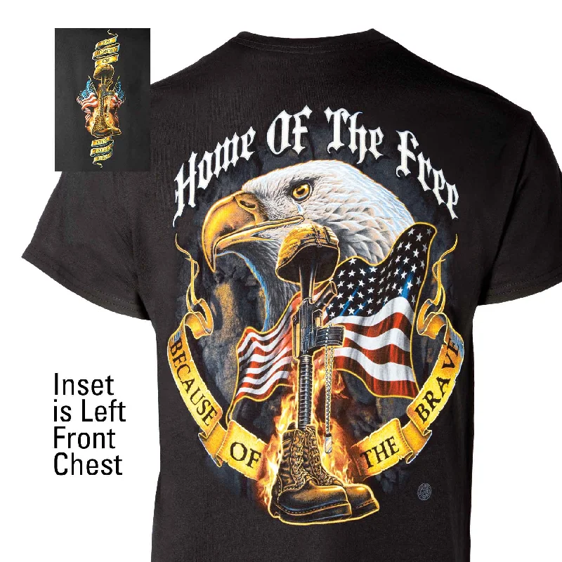 classic t-shirts for men -Home Of The Free Because Of The Brave T-shirt