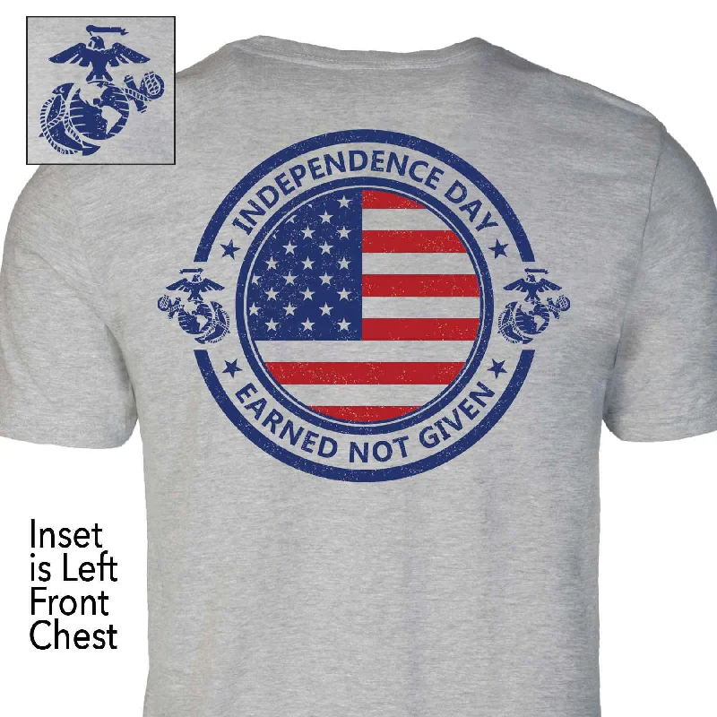 men's printed t-shirts -Independence Day Earned Not Given T-shirt