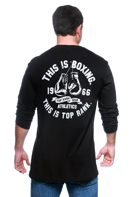 men's zip-up t-shirts -Top Rank Vintage Logo Long Sleeve T-Shirt