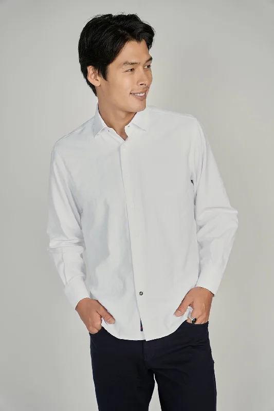 men's casual dress shirts -White Puzzle Piece Shirt Signature Collection